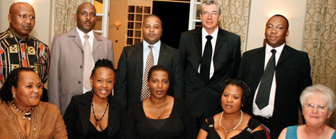 Raymond Fihla and Tony Proudfoot, governors of SAIS with guests Zongezile Baloyi, new CEO of SASSETA, Naledi Nkula, head of ETQA at SASSETA and their guests as well as SAIS member, Kenny Kgakgadi and guest